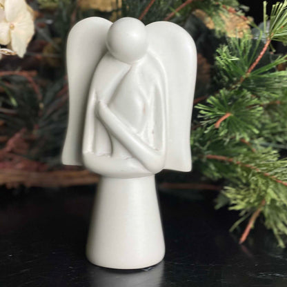 Angel Soapstone Sculpture with Eternal Light