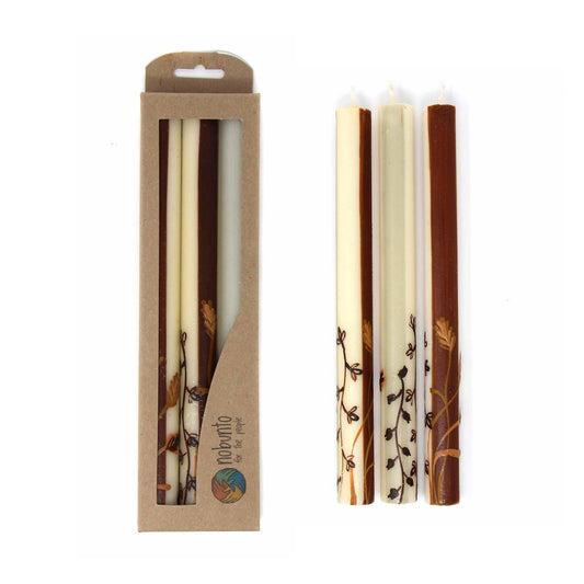 Grandes bougies peintes à la main - Trois en boîte - Kiwanja Design - Nobunto