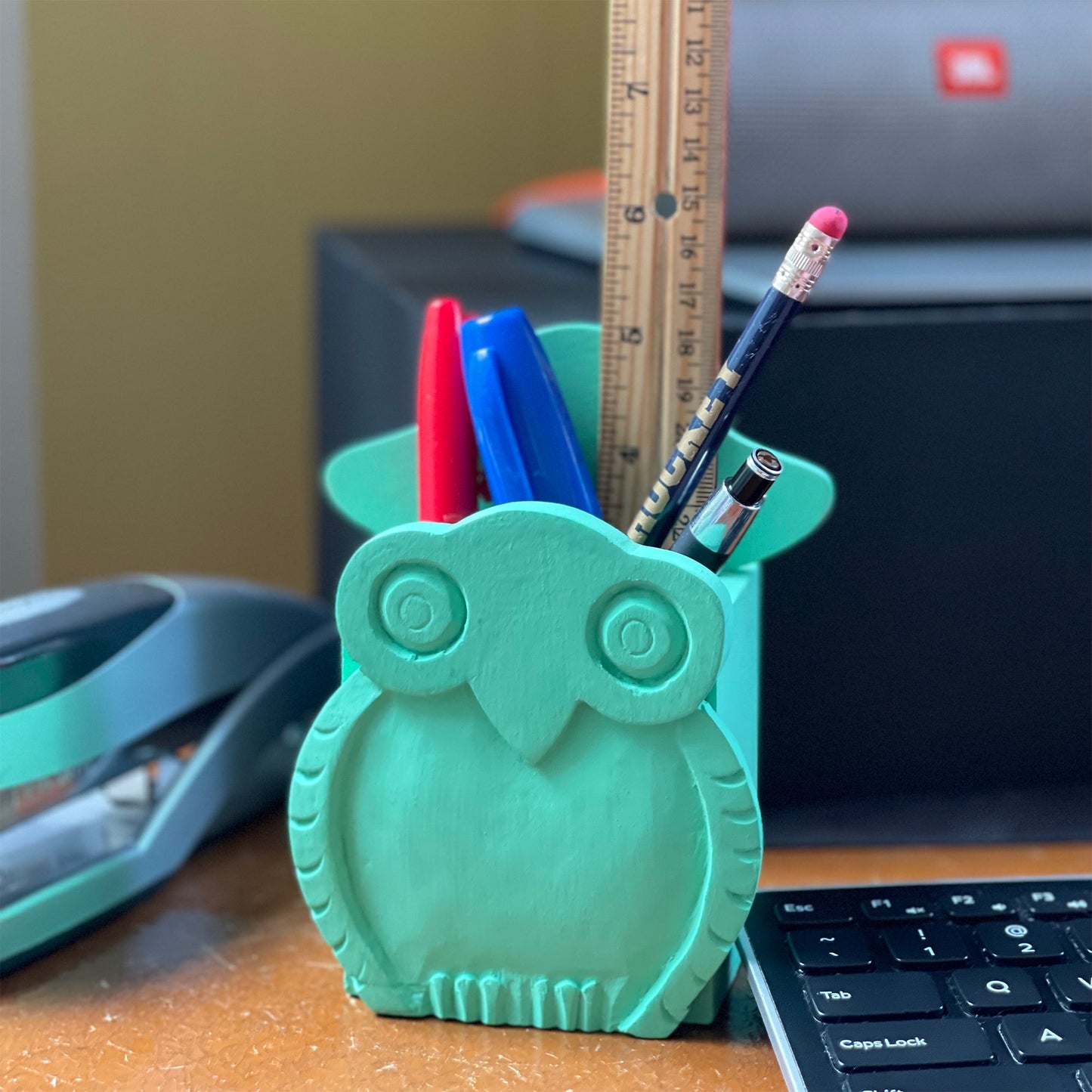 Mr. Owl Eyeglas Stand Pen Holder Combo