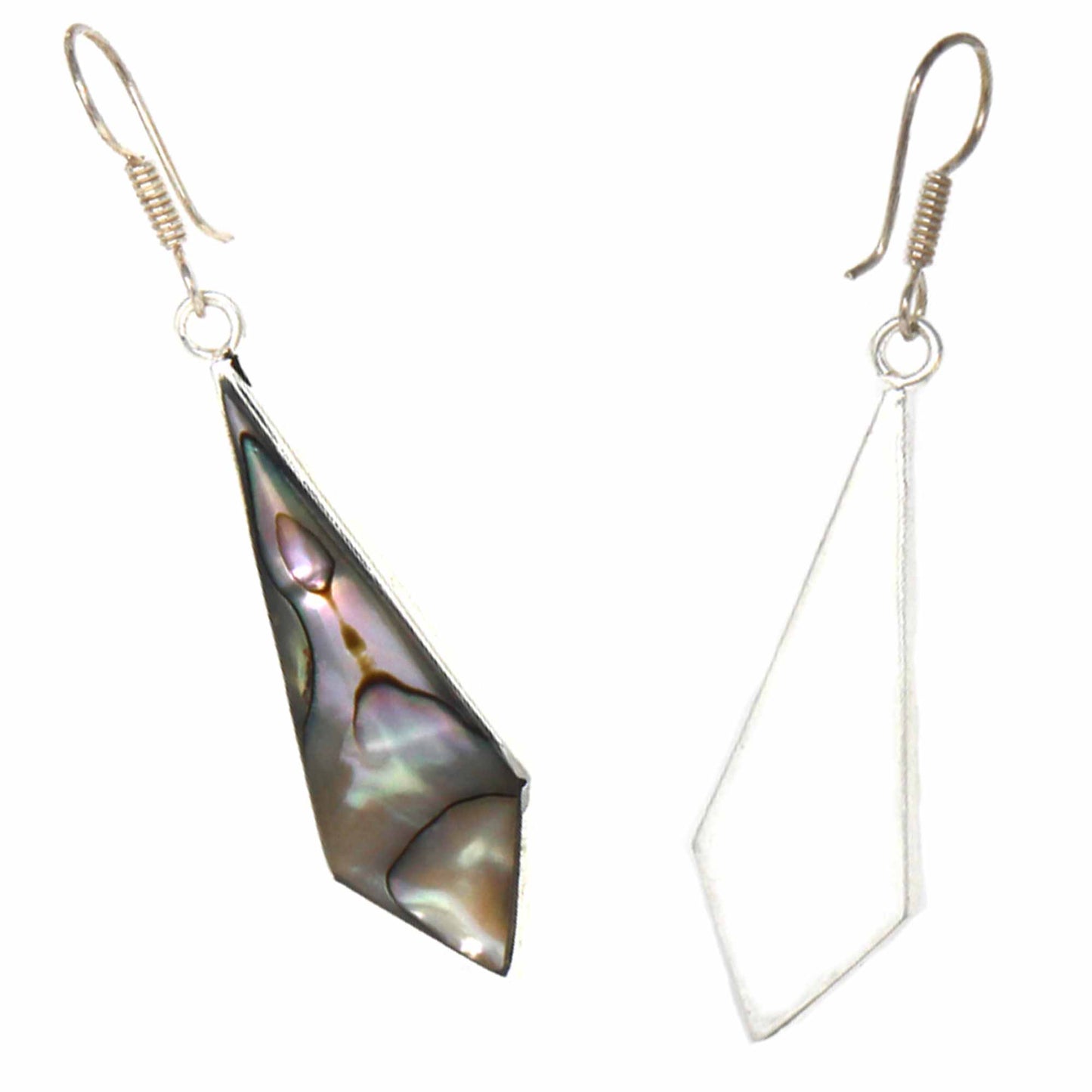 Abalone Diamond-Shaped Dangle Earrings