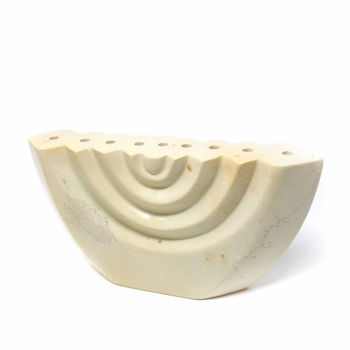 Soapstone White Menorah - Smolart