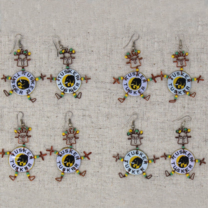 Boucles d'oreilles recyclées Tusker Bottle Cap Dancing Girl - Alternatives créatives