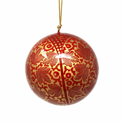 Handpainted Ornaments, Gold Chinar Leaves - Pack of 3