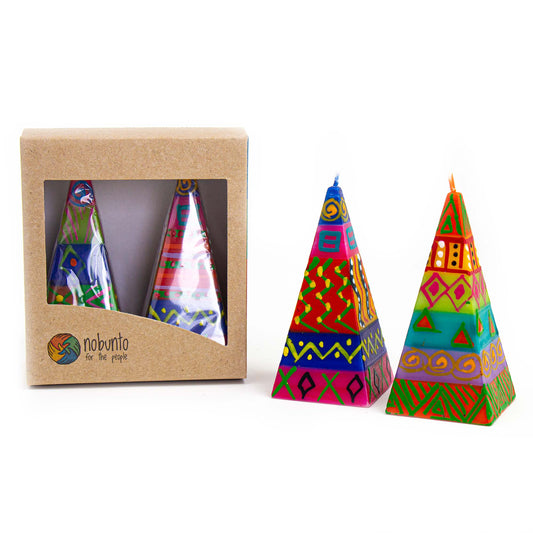 Bougies pyramidales, coffret de 2 (Shahida Design)