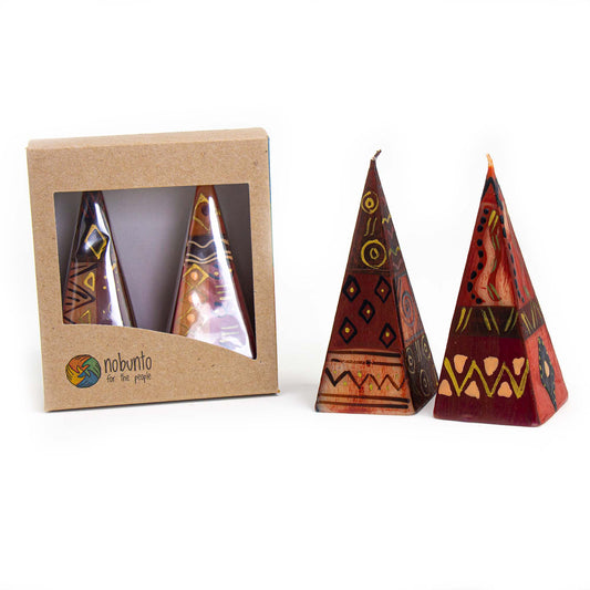 Bougies pyramidales, coffret de 2 (conception Bongazi)