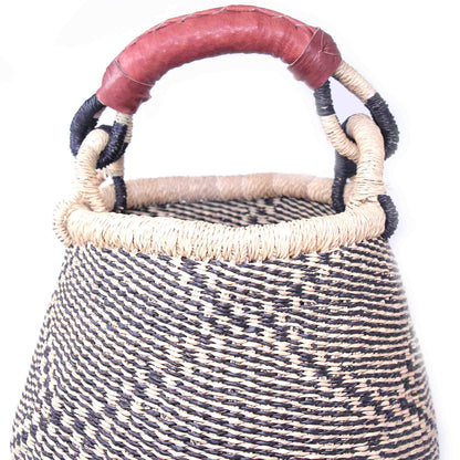 Bolga Pot Basket - Navy Neutral