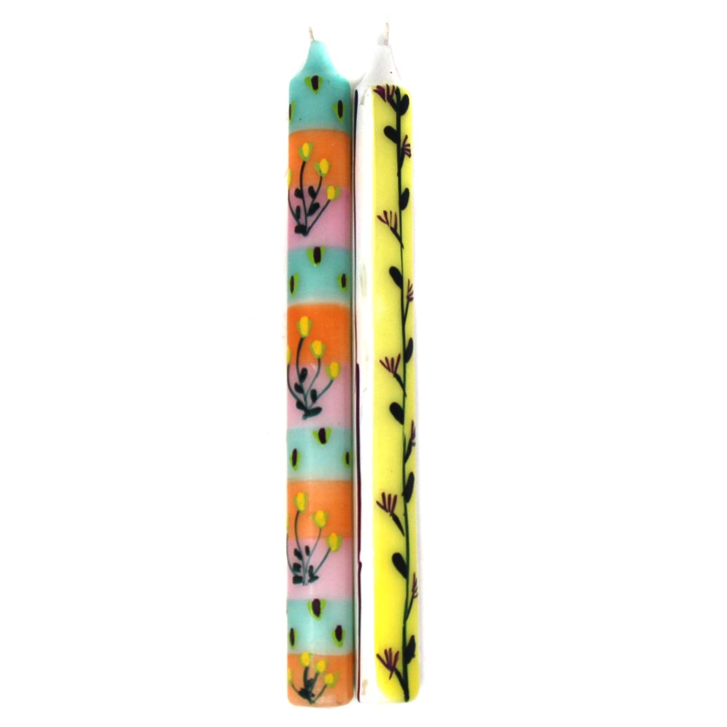 Grandes bougies peintes à la main - Paire -Imbali Design - Nobunto