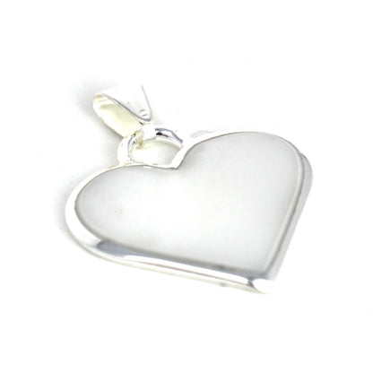 Corazon Blanco White Heart Pendant with Chain