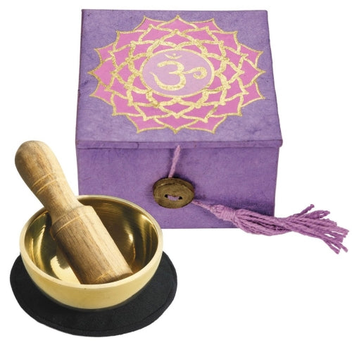 Mini boîte de bol de méditation : Chakra couronne 2" - DZI (Méditation)