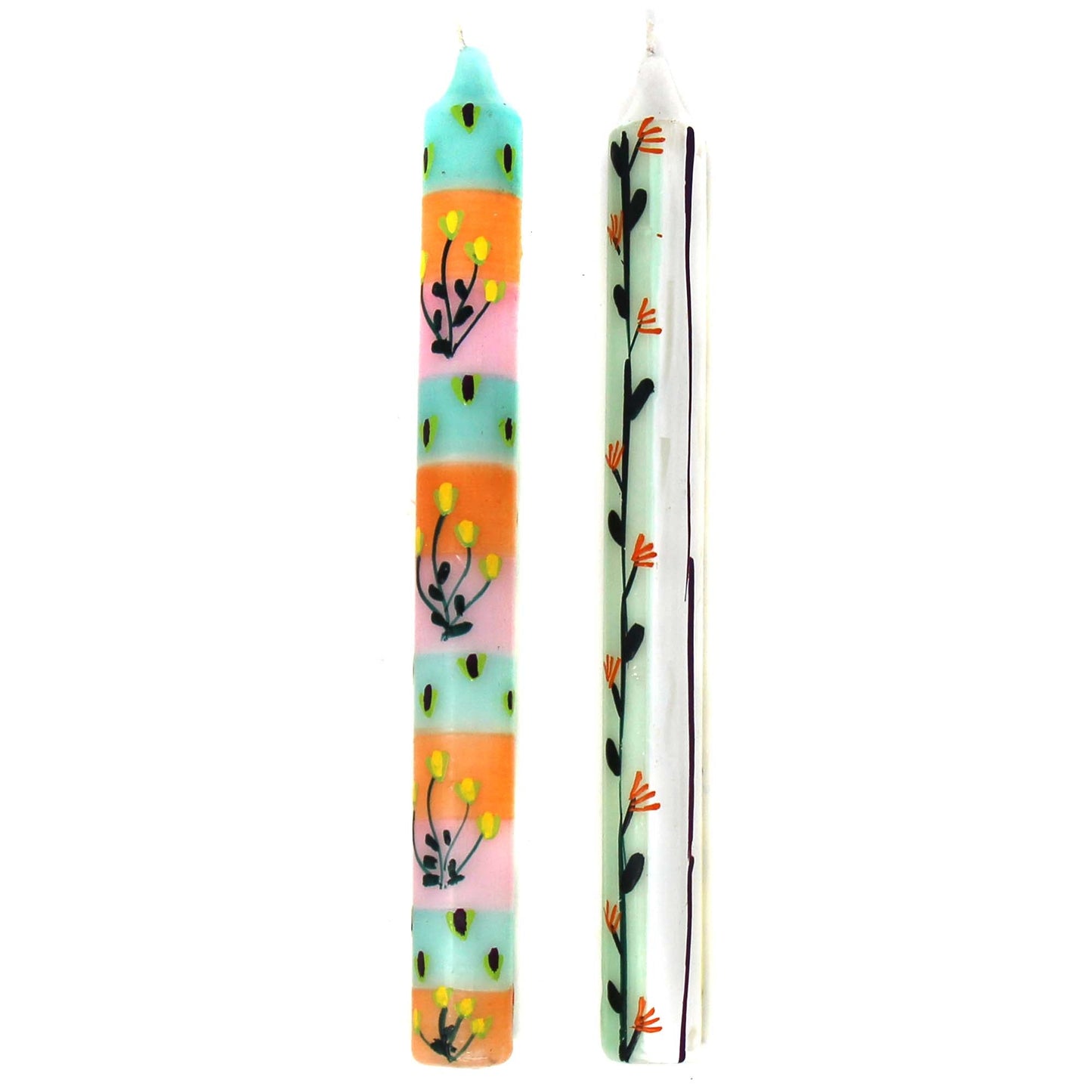 Grandes bougies peintes à la main - Paire -Imbali Design - Nobunto