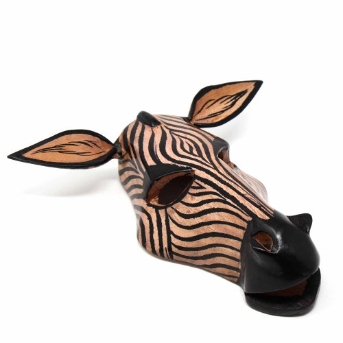 Træ Zebra Mask Vægophæng