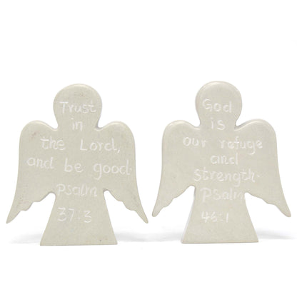 Angel Devotional Tokens with Psalm Inscriptions, Set of 2