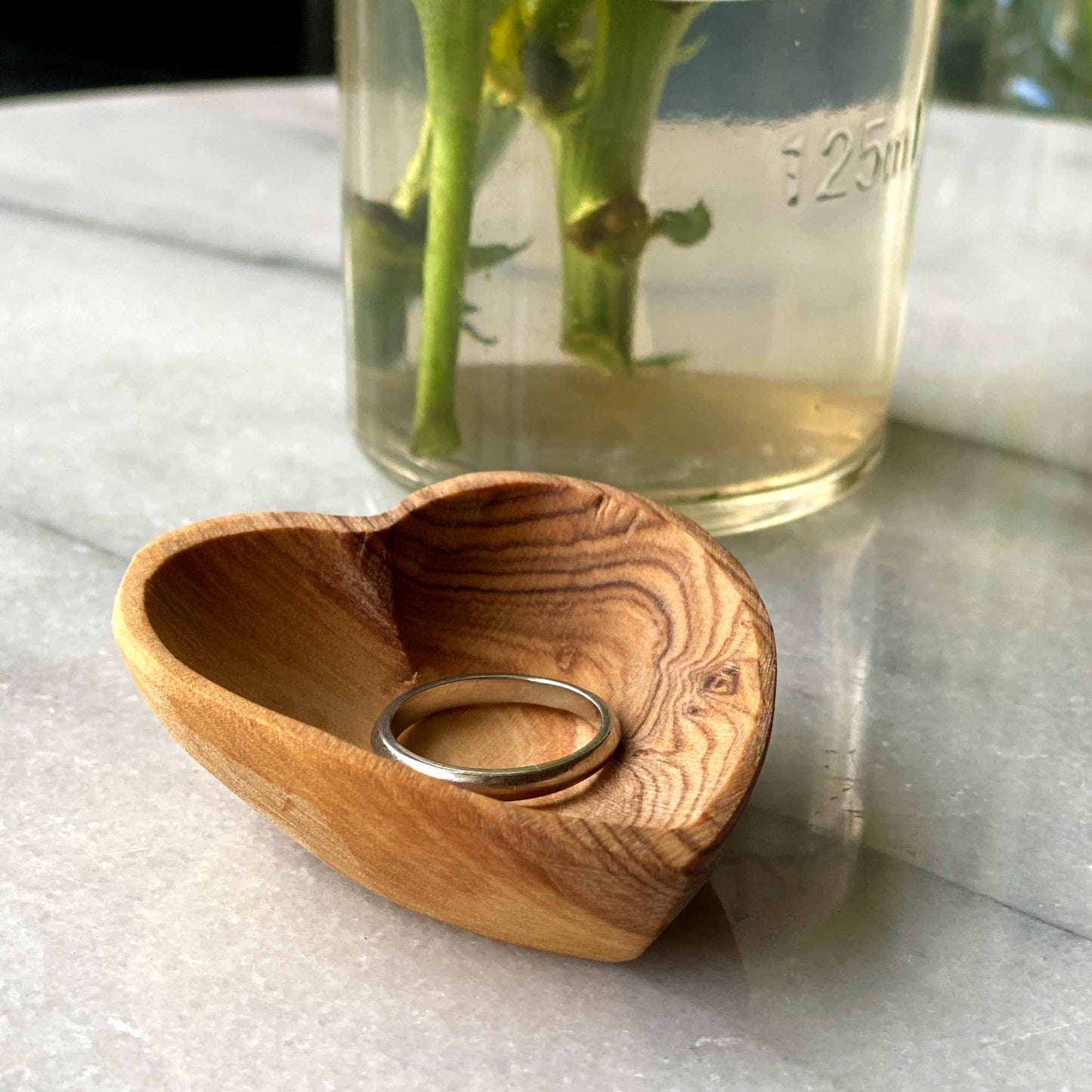 Petits Bols à Bijoux Coeur en Bois d'Olivier - Lot de 2
