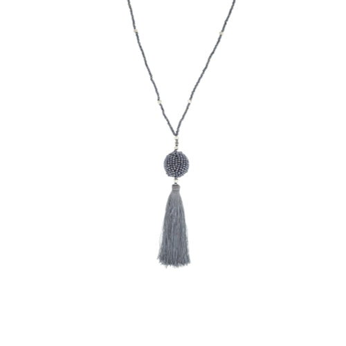 The Wanderer Tassel Necklace, Steel - Aid Through Trade