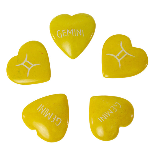 Zodiac Fedtstenshjerter, pakke med 5: GEMINI