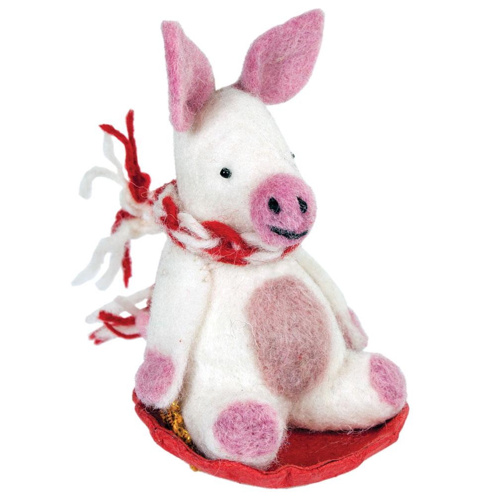 Piggles the Pig Filt Ornament - Wild Woolies (H)