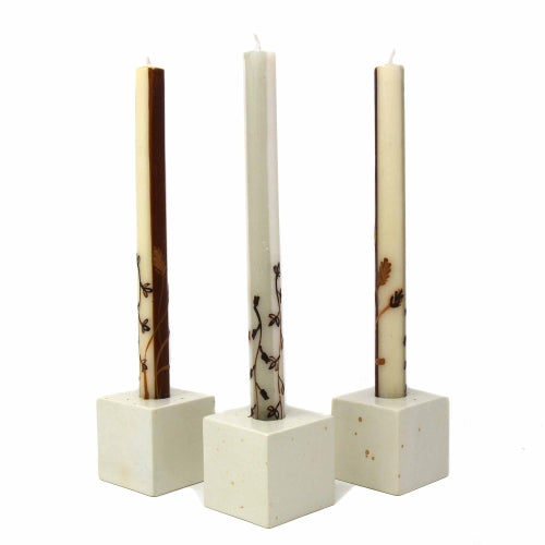 Grandes bougies peintes à la main - Trois en boîte - Kiwanja Design - Nobunto