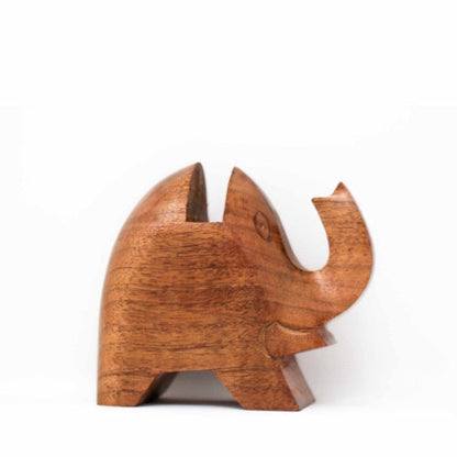 Support en bois d'acacia pour lunettes éléphant