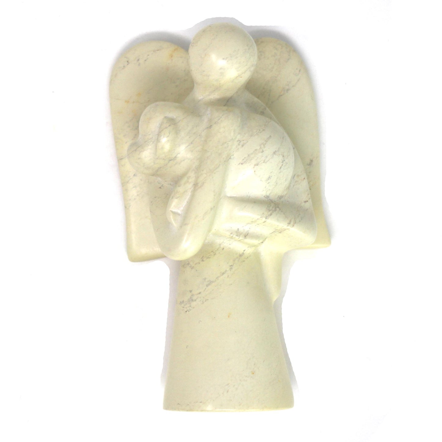 Angel Soapstone Sculpture Holding Dog