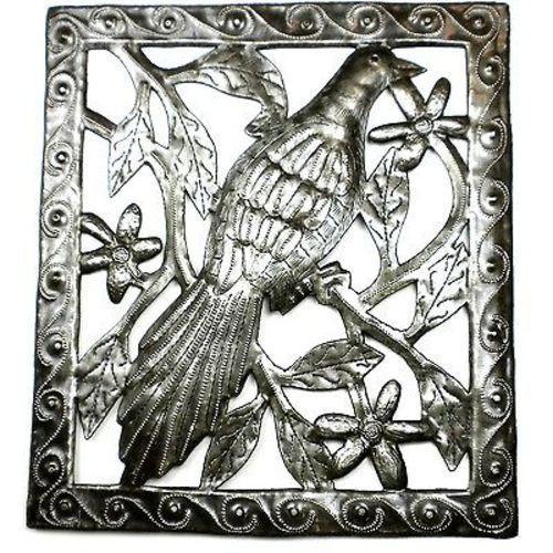 Single Bird Metal Wall Art - 11 x 12 inches - Croix des Bouquets