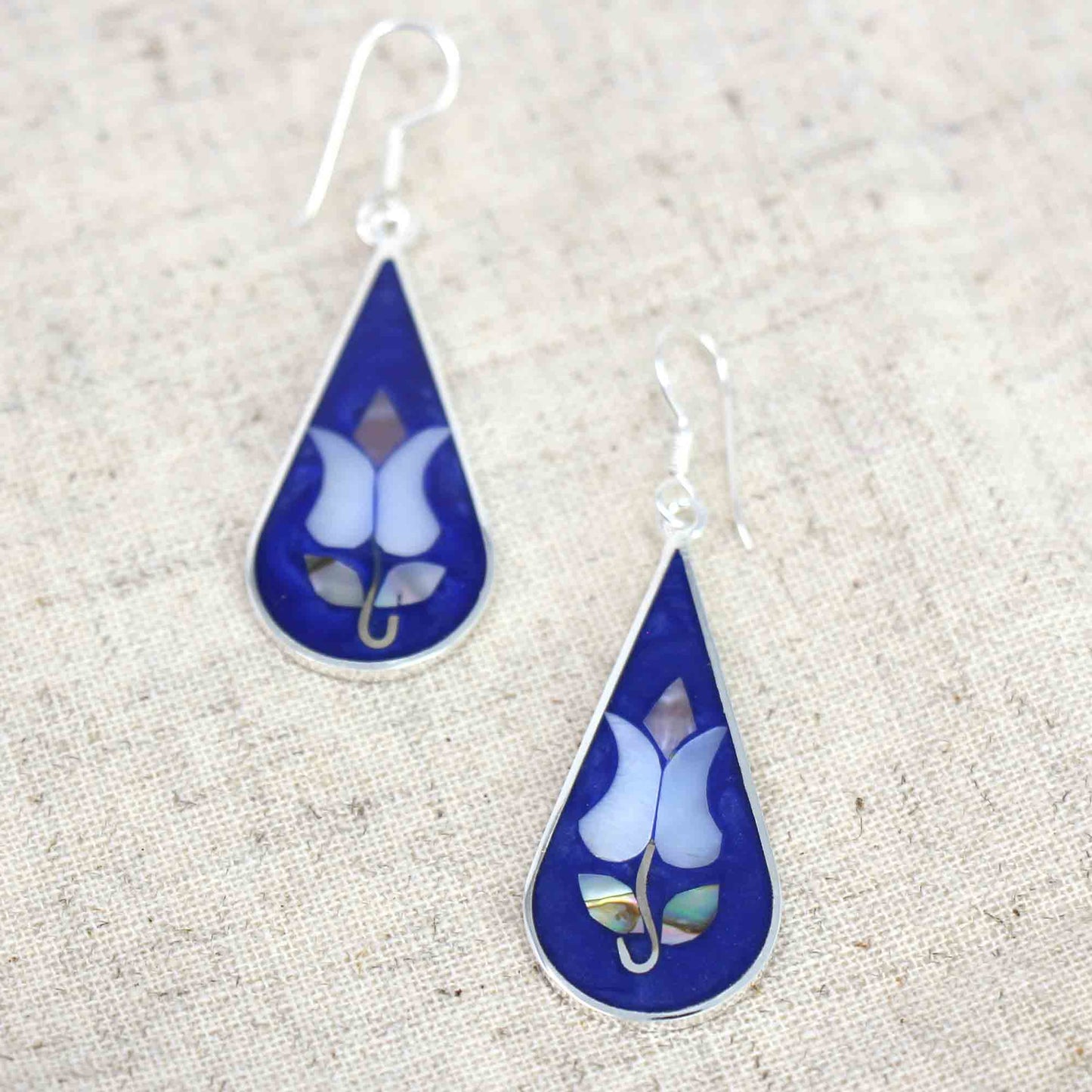 Tulip Abalone Teardrop Earrings