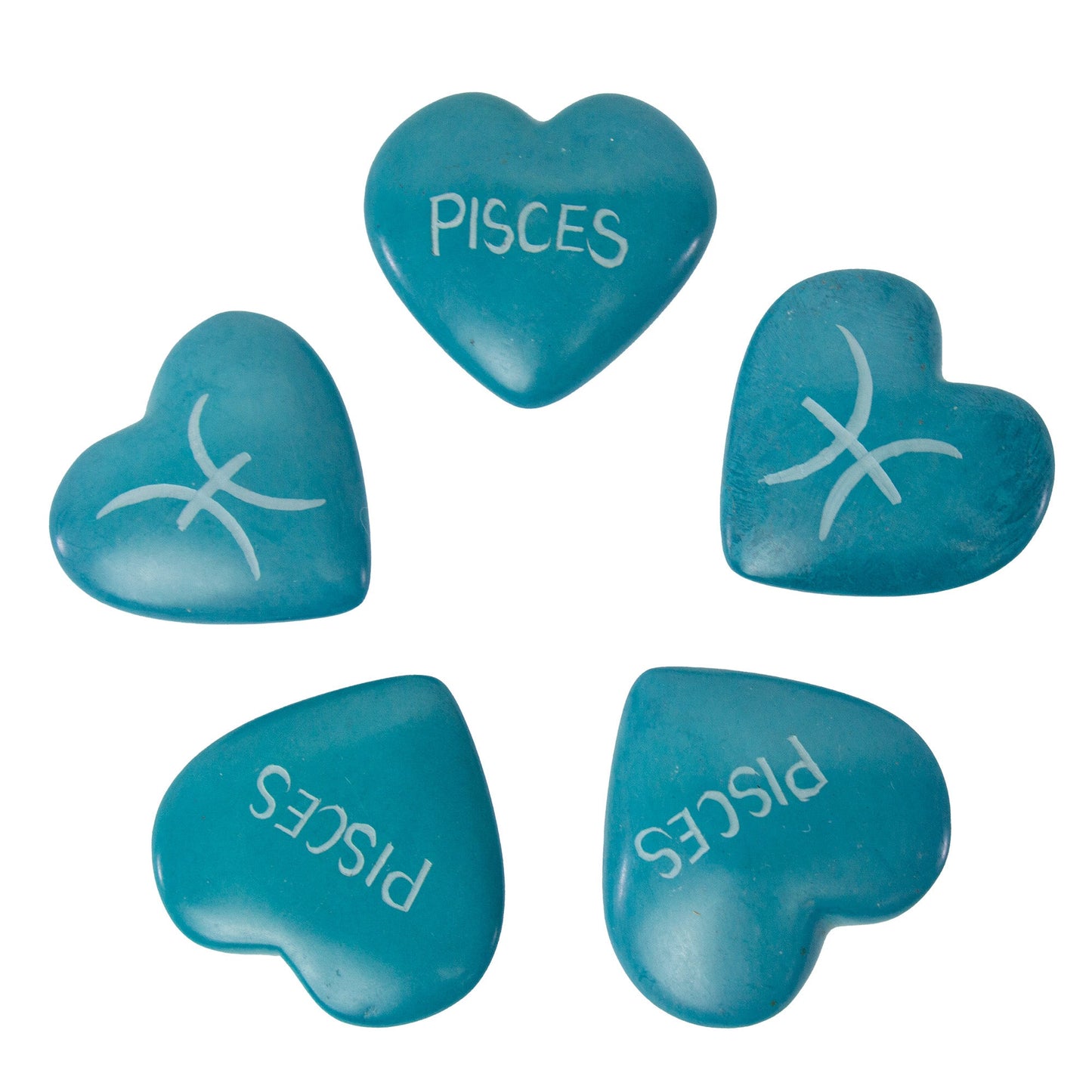 Zodiac Soapstone Hearts, Pack of 5: PISCES