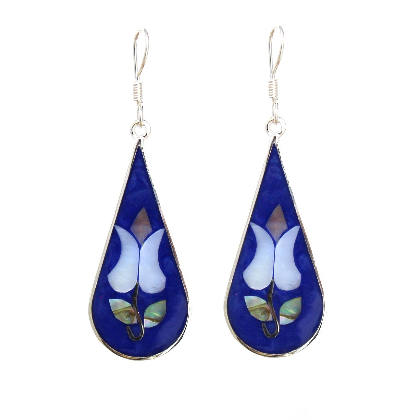 Boucles d’oreilles en forme de larme d’ormeau tulipe