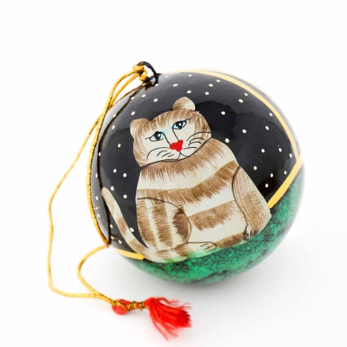 Håndmalet Ornament Cat - Pakke med 3