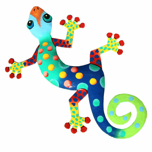 Art mural coloré Gecko haïtien en acier, 33 cm, motif Floride