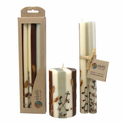 Grandes bougies peintes à la main - Trois en boîte - Kiwanja Design - Nobunto