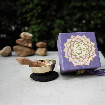 Mini boîte de bol de méditation : Chakra couronne 2" - DZI (Méditation)