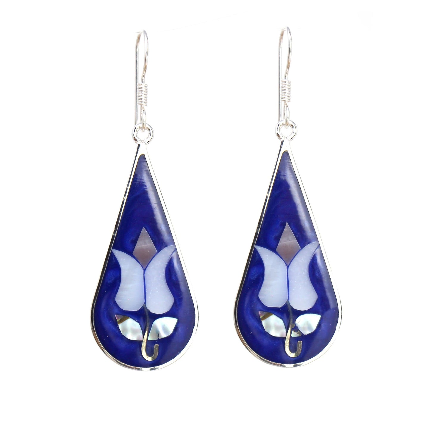 Boucles d’oreilles en forme de larme d’ormeau tulipe