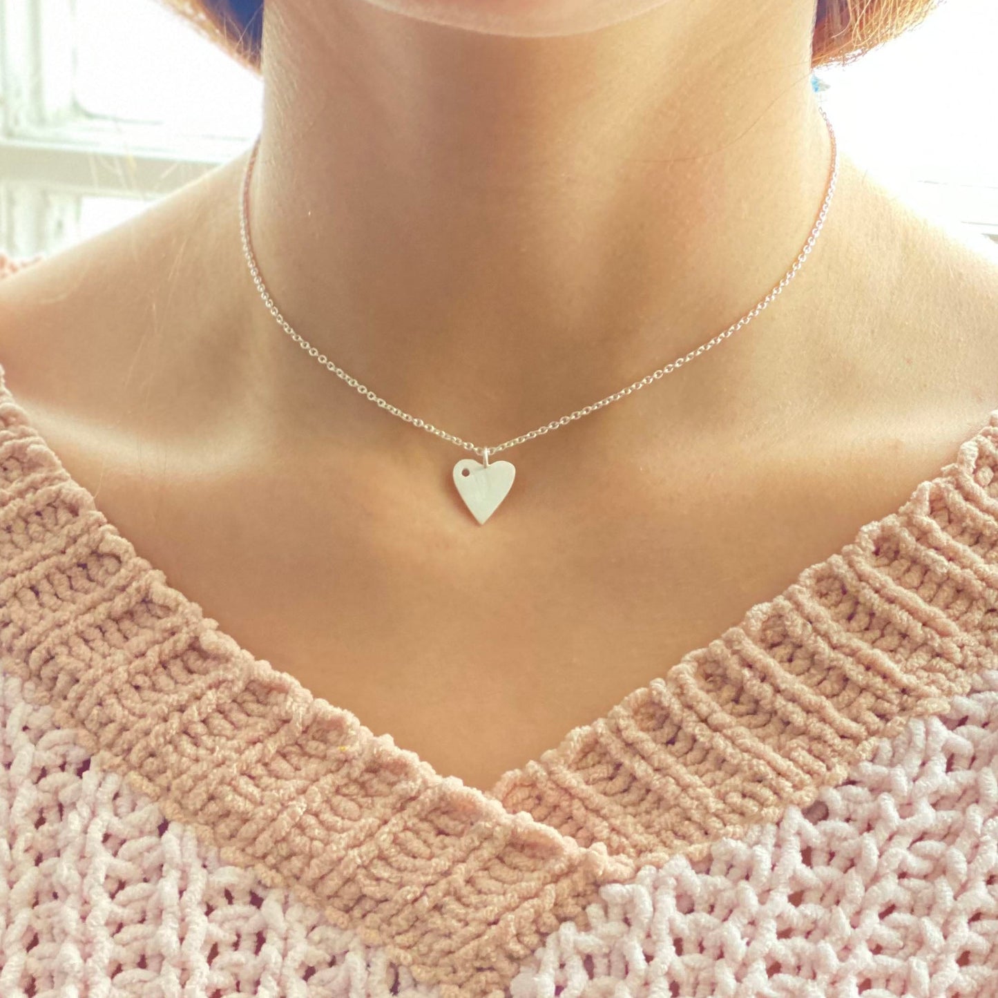 Silverpolished Heart Necklace