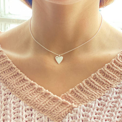 Silverpolished Heart Necklace