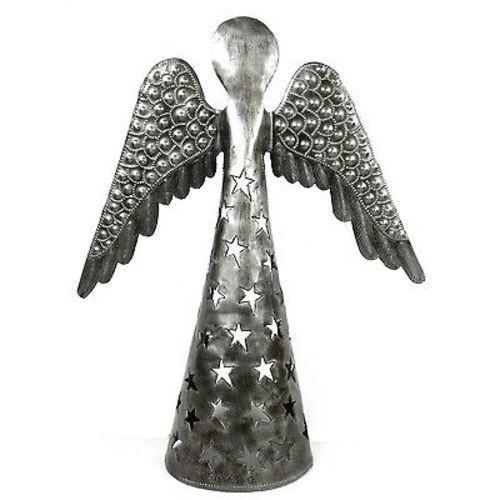 14-tommer Metalwork Angel - Wings Down - Croix des Bouquets (H)