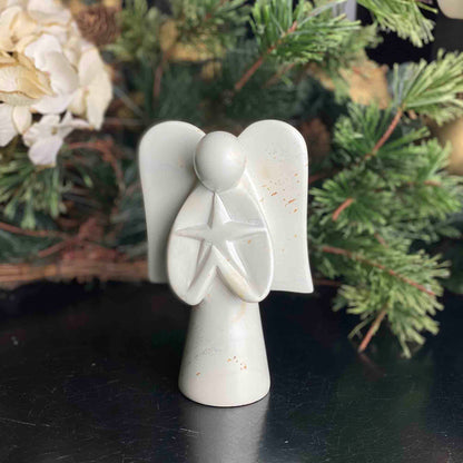 Angel Soapstone Sculpture Holding Star