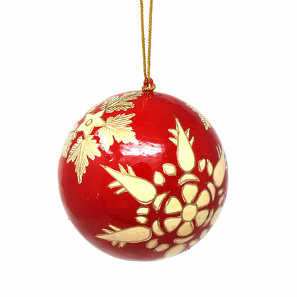 Handpainted Ornaments, Gold Snowflakes - Pack of 3