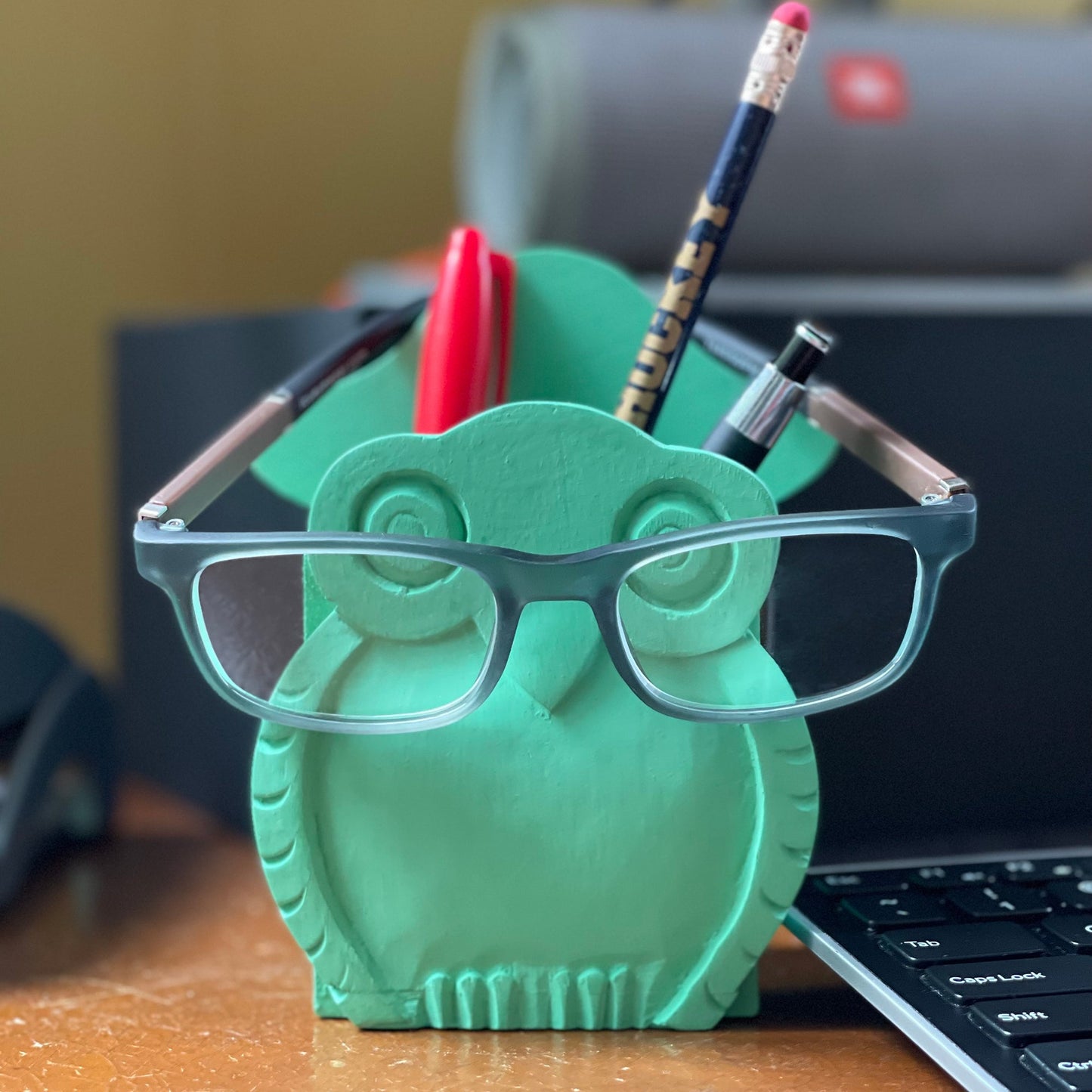 Mr. Owl Eyeglass Stand Pen Holder Combo