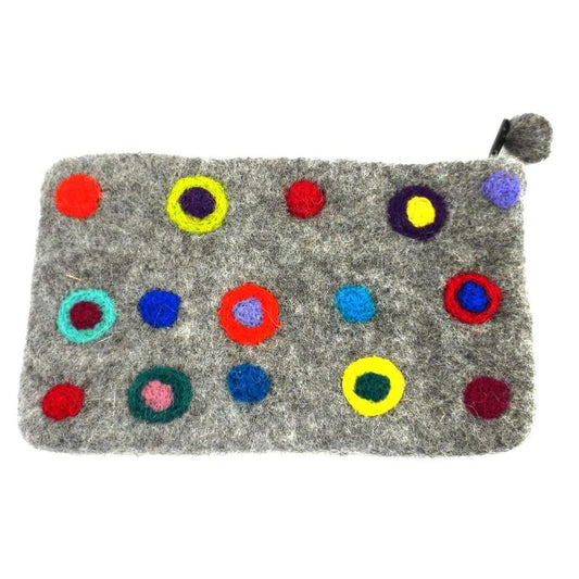 Polka Dot Filt Clutch