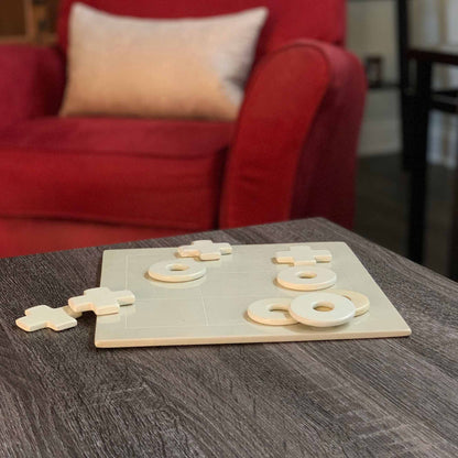Håndudskåret fedtsten Tic-Tac-Toe spilsæt