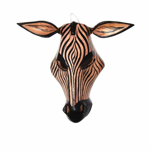 Wood Zebra Mask Wall Hanging