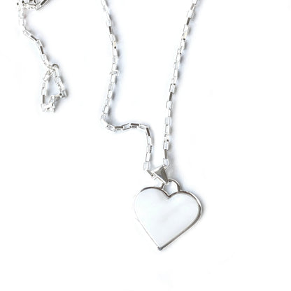 Corazon Blanco Pendentif coeur blanc avec chaîne