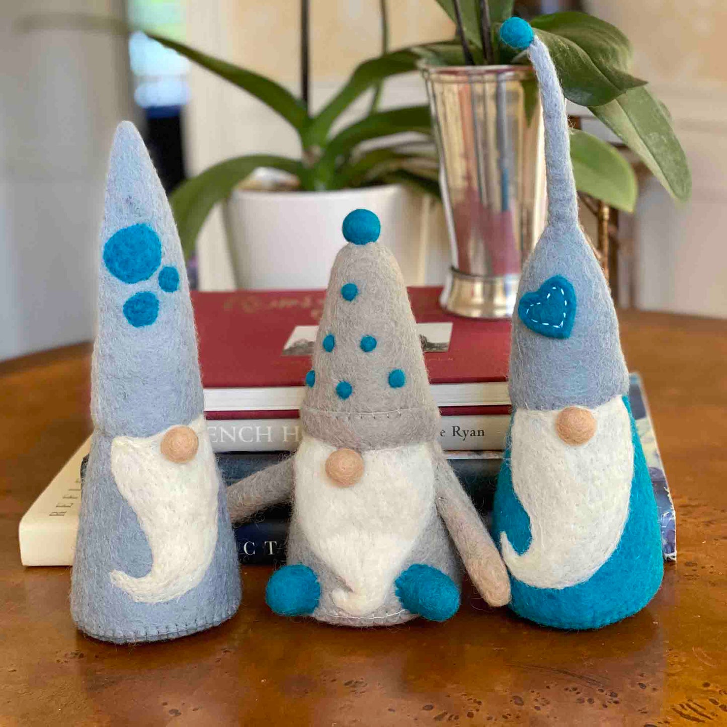 Winter Blues Felt Gnomes Trio, sæt med 3