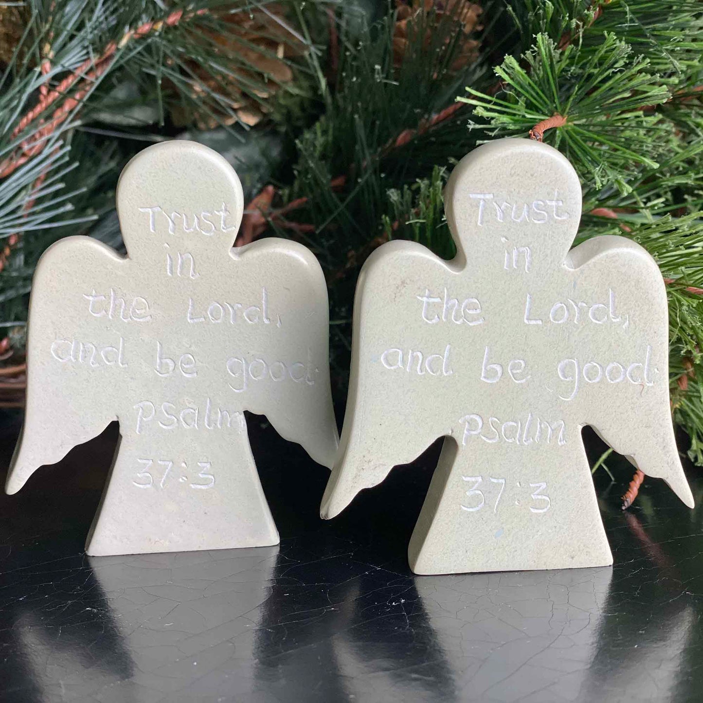 Angel Devotional Tokens with Psalm Inscriptions, Set of 2