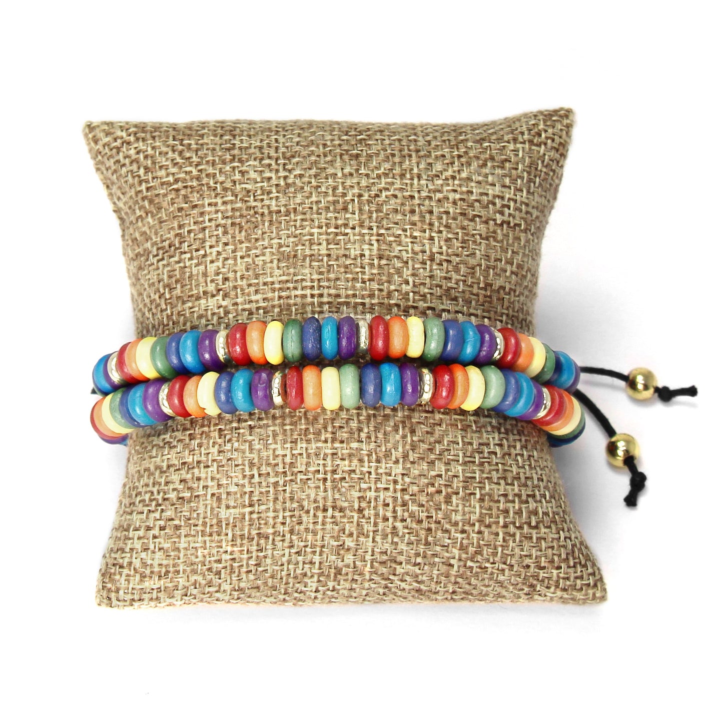 Rainbow Justerbar Bone Bead Armbånd Sæt