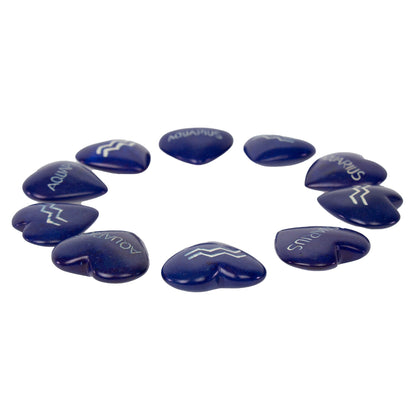 Zodiac Soapstone Hearts, Pack of 5: AQUARIUS