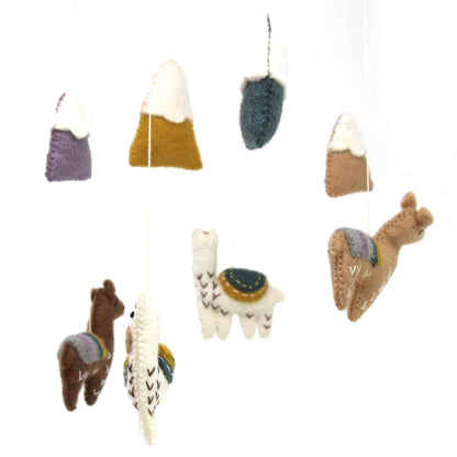 Hand Crafted Felt Little Llamas Mobile