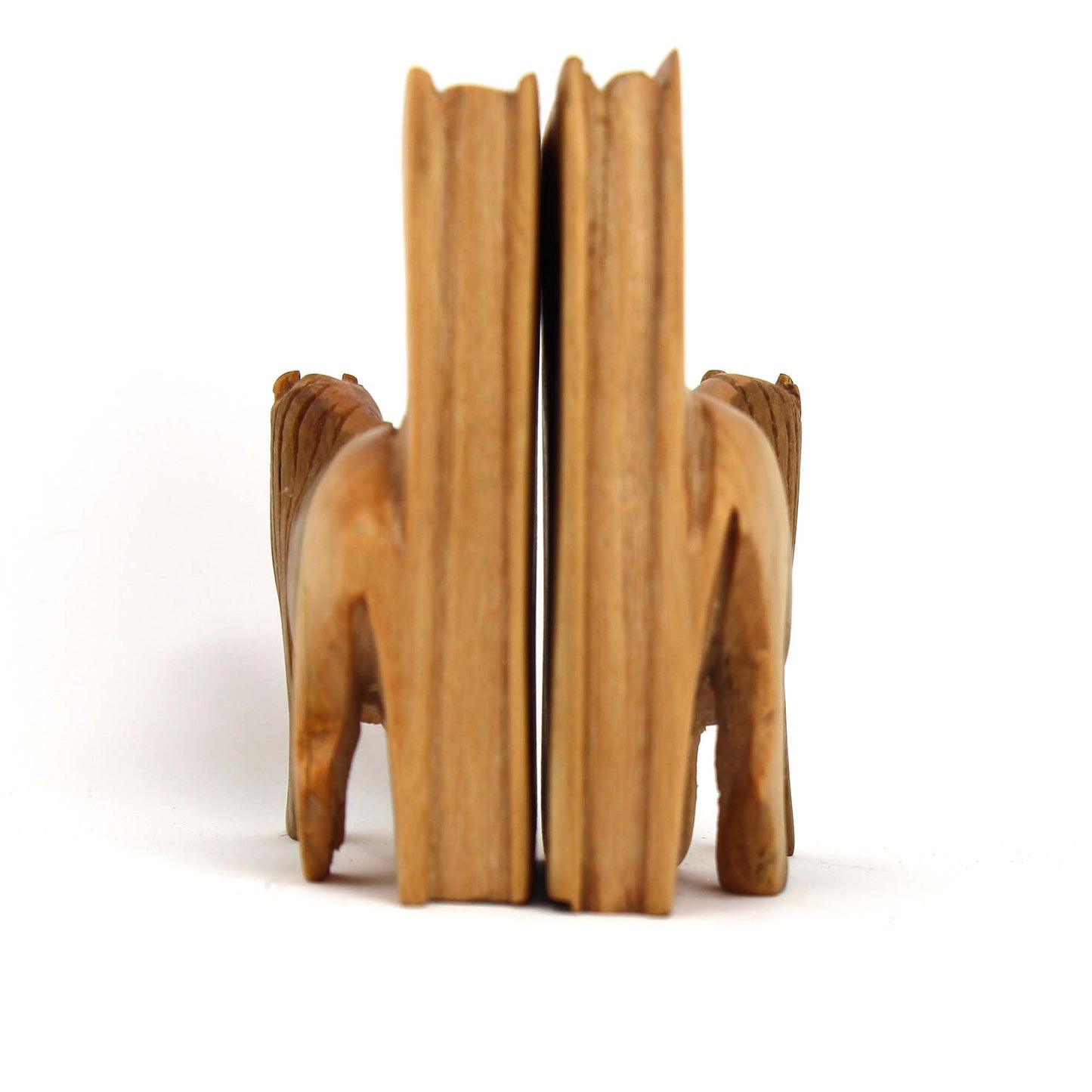 Serre-livres en forme de lion en bois sculpté, lot de 2