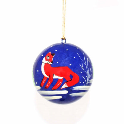 Håndmalet Ornament Fox - Pakke med 3