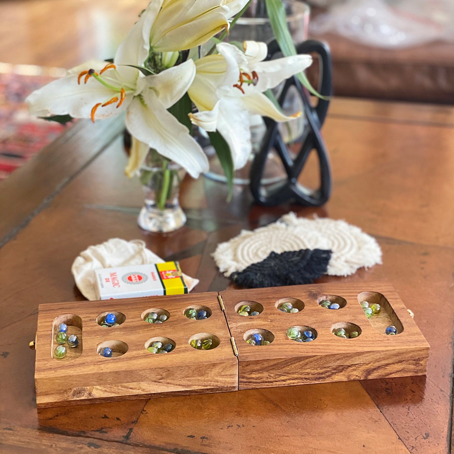 Jeu combiné Mancala Cribbage fait à la main